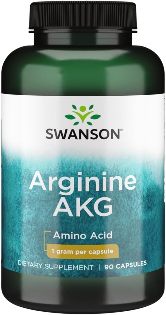 Swanson Amino Acid Maximum Strength Arginine Akg Enhancer à oxyde nitrique 1000 Milligrammes 90 Capsules