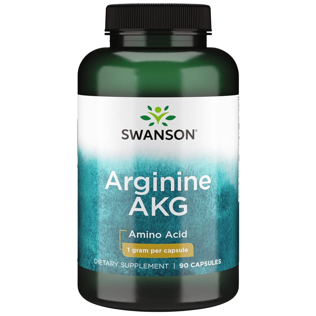 Swanson Amino Acid Maximum Strength Arginine Akg Enhancer à oxyde nitrique 1000 Milligrammes 90 Capsules