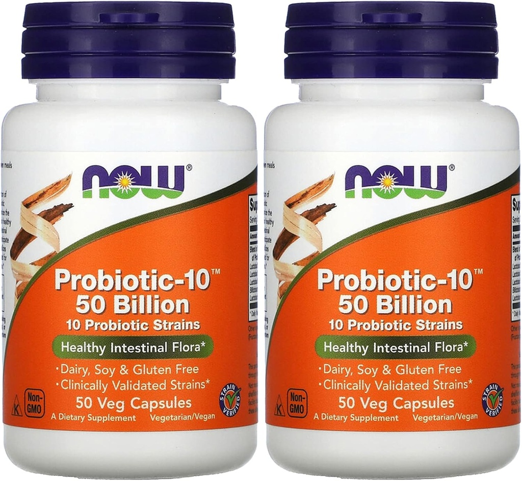 Probiotic10 50 milliards - aliments maintenant - 50 - VegCap - (paquet de 2)