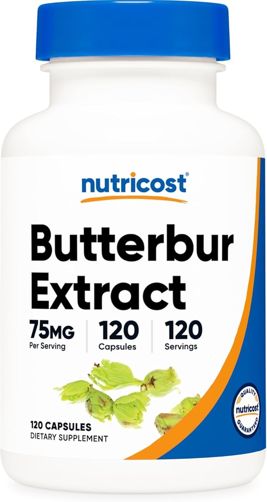 Nutricost Butterbur Extract Capsules (75mg) 120 Capsules - Sans gluten, non-OGM, Végétarien Friendly