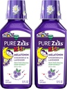 Vicks Pure Zzzs Kidz Melatonin, Enfants Melatonin liquide, aide au sommeil, sans médicament, Melatonin liquide 1mg, avec Camomille et lavande, Melatonin aide au sommeil pour les enfants, Snooze Berry Aromatisé, 2 Pack, 24 FL OZ