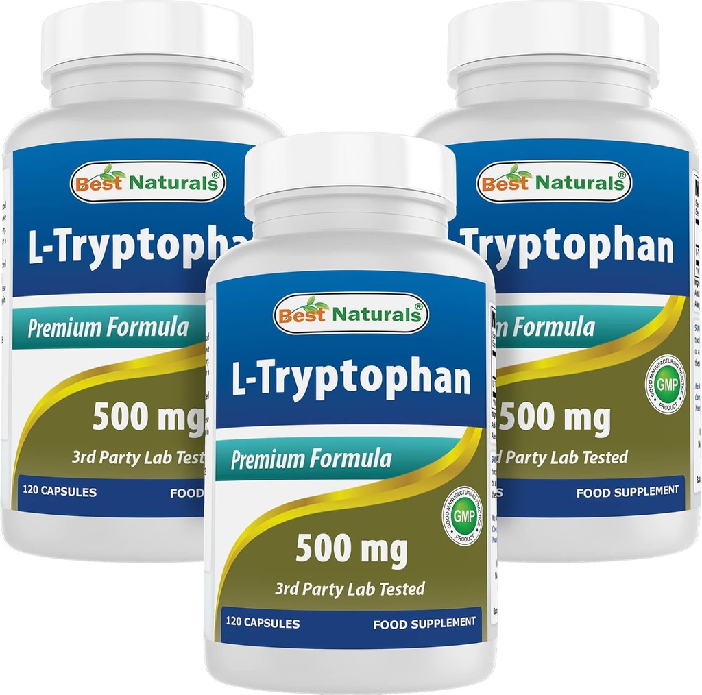 Meilleurs naturels L-Tryptophane 500 mg 120 Capsules (120 Nombre (paquet de 3))
