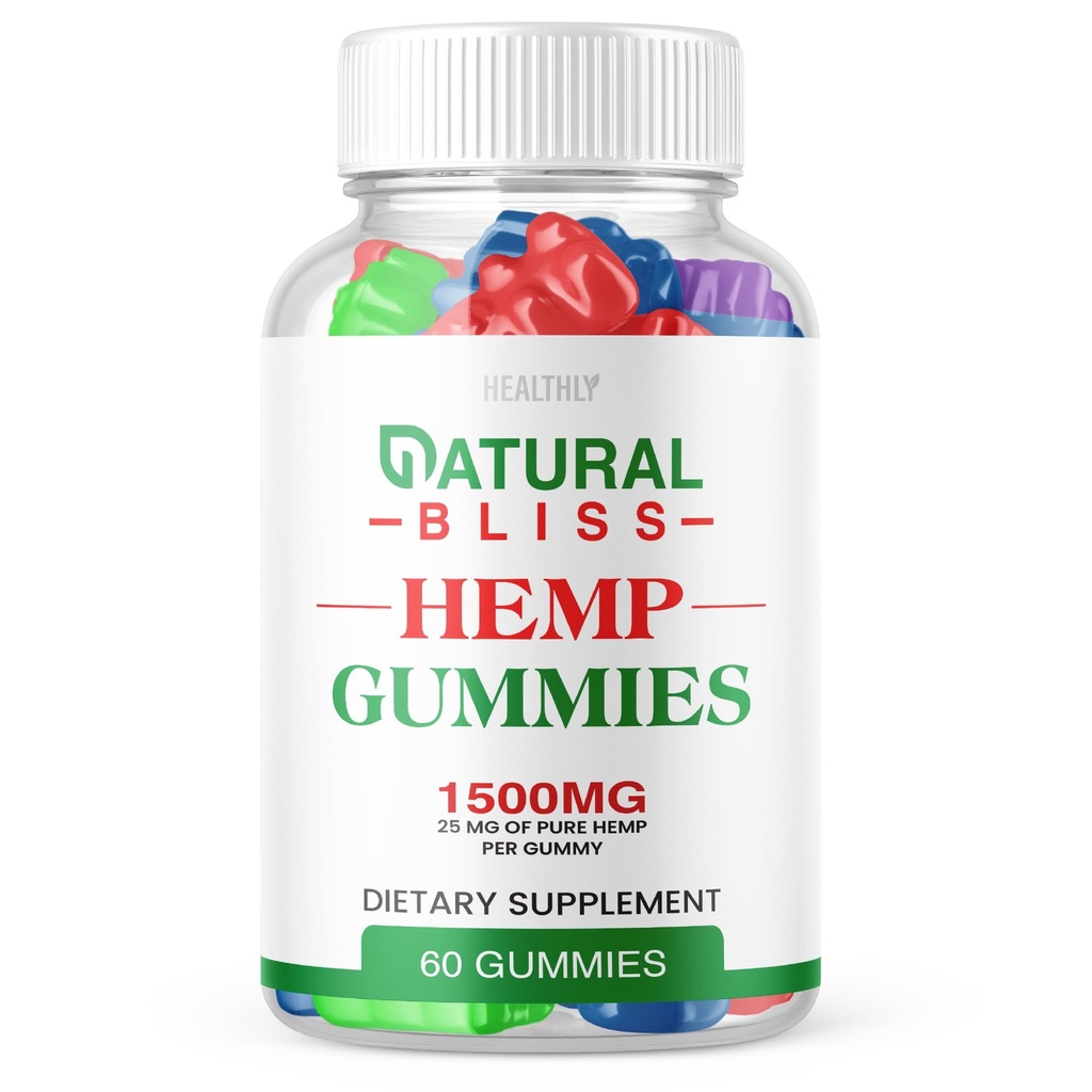 Gommies Bliss naturelles - Formule officielle - Gommies Bliss naturelles Gommies Premium Mélange Gommies Bliss naturelles 25mg chanvre par gommy, 1500mg chanvre par bouteille Formule avancée Extrait de chanvre Gommy (60 Gommies)