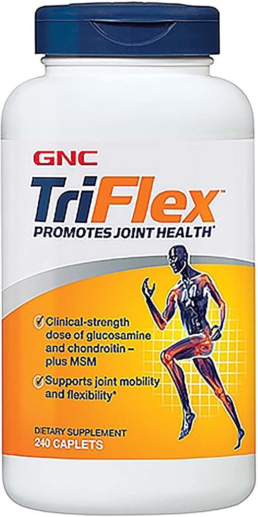 GNC TriFlex, supplément santé ciblé, os et cartilage avec glucosamine Chondroitin & MSM, soutien mobilité et flexibilité, 240 capsules