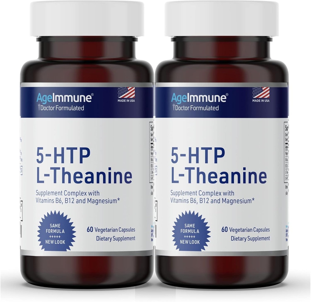 Formule 5-HTP pour soulager le stress et soutenir la relaxation pour les adolescents et les adultes avec 5-HTP, L-Theanine, Vitamine B6, Vitamine B12, Magnésium - Doctor Formulé - Magnésium Stearate Free - 60 capsules.