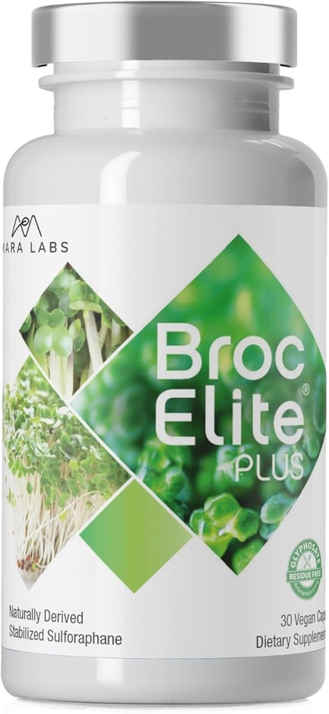 Labs de Mara Broc Elite Plus. Supplément de brocoli avec/Extrait de sulfaphane stabilisé.