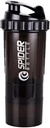 Bouteille de shaker 5 en 1 - Série professionnelle Bouteille de shaker pour les shakes de protéines et de pré-entraînement Bouteille de gymnastique, avec stockage de poudre, plateau de remplissage, boule de mélange, tasse Shakes (noir)