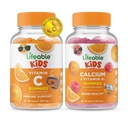 Vitamine C Lifeable Kids + Calcium avec Vitamine D Kids, Gummies Bundle - Grande dégustation, supplément de vitamine, sans gluten, sans OGM, gummy à croquer