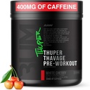 Poudre de pré-entraînement RAW Thuper Thavage - Pré-entraînement à haute tension avec Créatine, Beta Alanine, L-Citrulline & Caféine - Chris Bumstead Gym & Fitness Supplément pour hommes et femmes - Cerise blanche