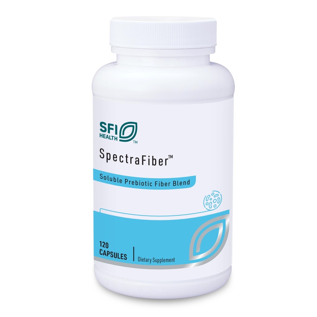 Klaire Labs SFI Health Spectrafiber - Mélange de 9 fibres solubles hypoallergéniques avec Pectine de pomme et Glucomannan, sans psyllium et sans gluten (120 capsules)
