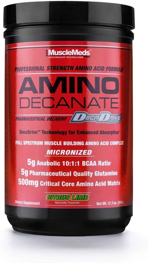 MuscleMeds - Décanate d'amino, bâtiment musculaire à spectre complet Complexe acide amino (Watermelon, 13,3 oz)