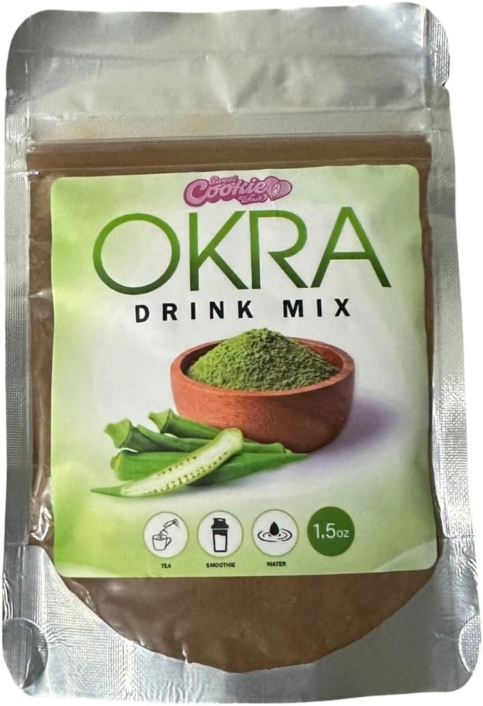 Laver les cookies Okra supplément boisson mélange - Okra poudre pour thé et smoothies 3oz