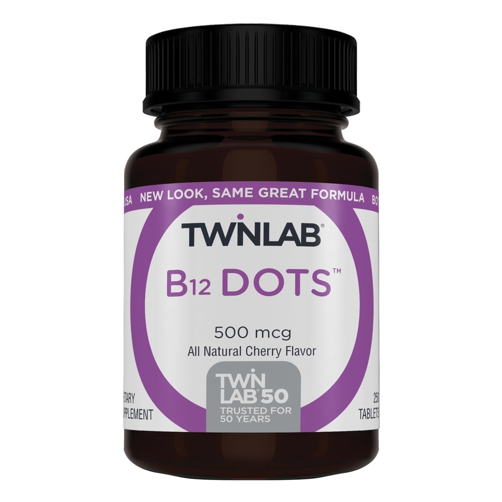 Twinlab B-12 points - Suppléments de soutien à la production d'énergie avec vitamine B12-500 mcg, 250 comprimés
