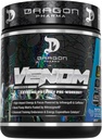 DRAGON PHARMA Venom Extreme Potency Pre-Workout, Laser Sharp Focus + Énergie, Performance intense, Ingrédients éprouvés pour la vasodilation et l'endurance améliorées (40 portions, framboise bleue)
