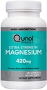 Qunol Magnesium Extra Strength 420mg, Vegetarian & Gluten Free, 240 Capsules
