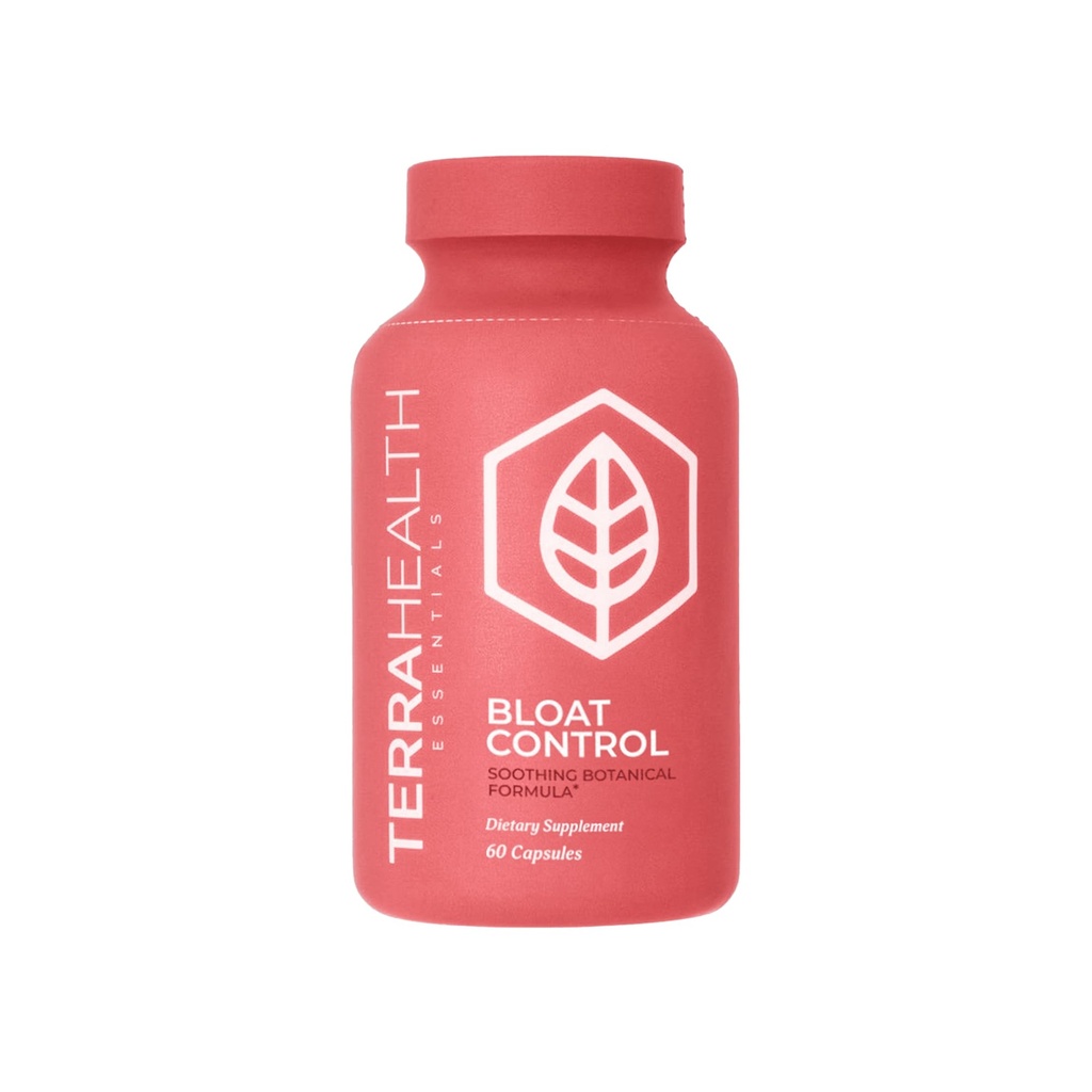 Terra Health Essentials Bloat Control (Contrôle de la bloade des produits essentiels de la santé) Fast-Acting No Bloat Relief w/Digestive Enzymes, Probiotic Strains for Targeted Anti Bloat Support - Lactase, Lipase, Protease & Amylase for Digestive Health