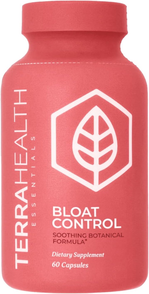 Terra Health Essentials Bloat Control | Fast-Acting No Bloat Relief w/Digestive Enzymes, Probiotic Strains for Targeted Anti Bloat Support - Lactase, Lipase, Protease & Amylase for Digestive Health