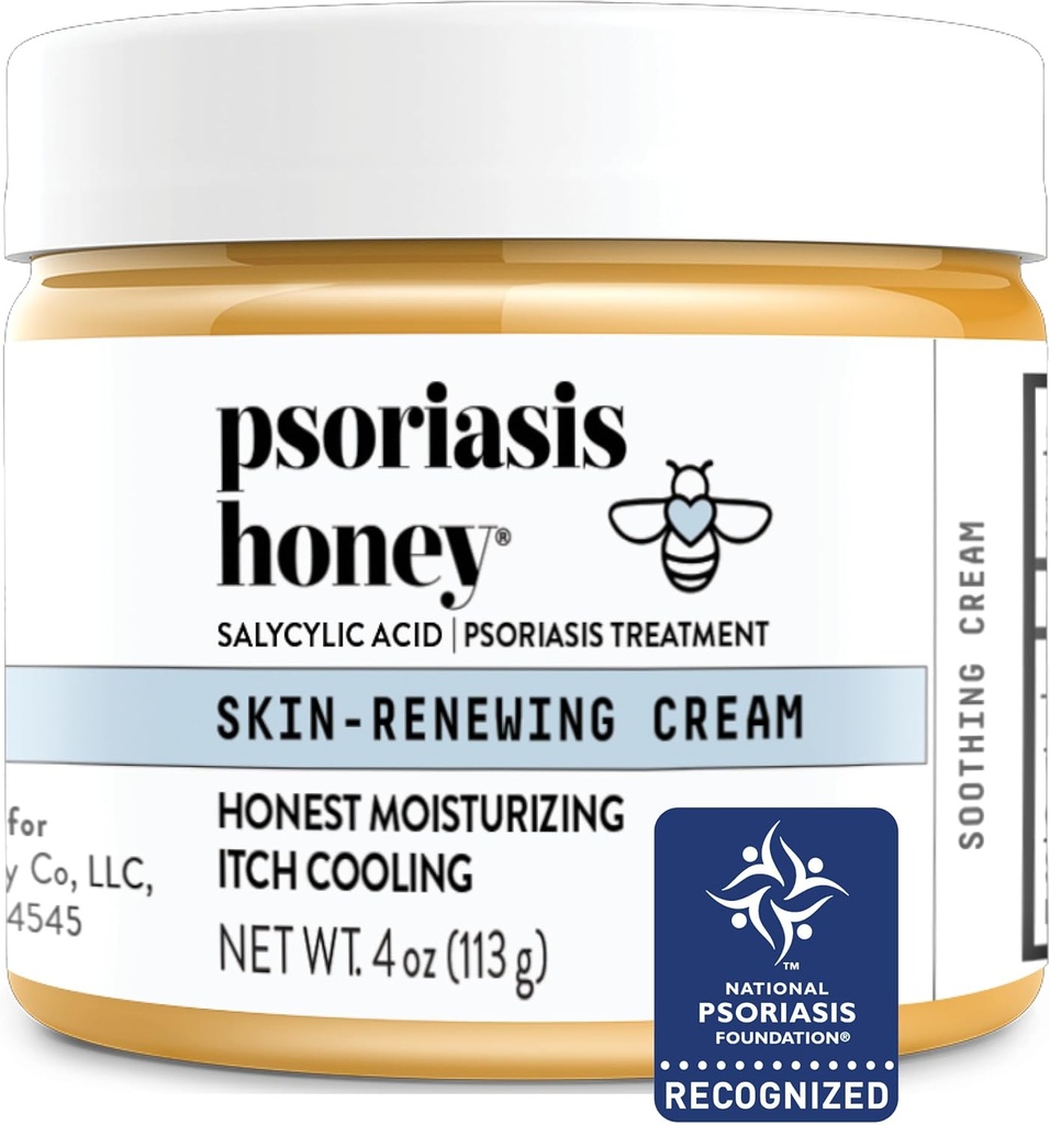 Crème de renouvellement de peau - Crème d'eczéma et dermatite séborrhéique - Traitement du psoriasis pour la peau, la rougeur et le soulagement de la démangeaison (4oz)