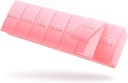 Barhon Grand organisateur hebdomadaire de pilules, grand organisateur de vitamines pour 7 jours, boîte de médicaments de voyage pour tenir divers suppléments et huile de poisson, rose Sakura