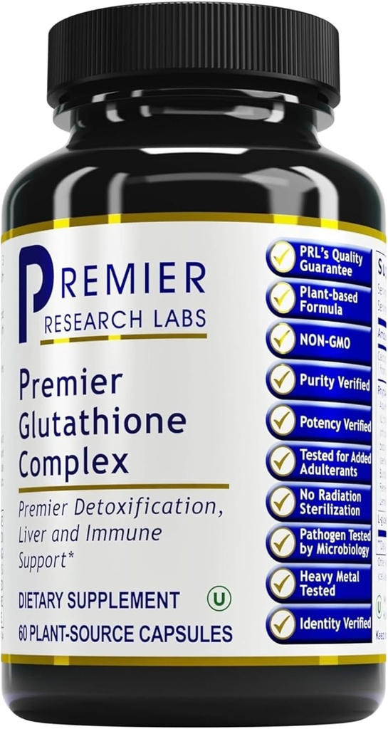 Premier Research Labs Glutathion Complex - Supplément de soutien au foie et aux immunones - Pilule de glutathion pour nettoyage naturel du foie - 60 Capsules végétariennes