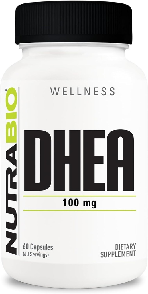NutraBio DHEA Supplément- pour hommes et femmes- DHEA (100 mg) 60 gélules