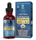 USDA Vitamine liquide biologique D3 K2 gouttes pour les adultes.Superdose 8000UI Vitamine pure D3.