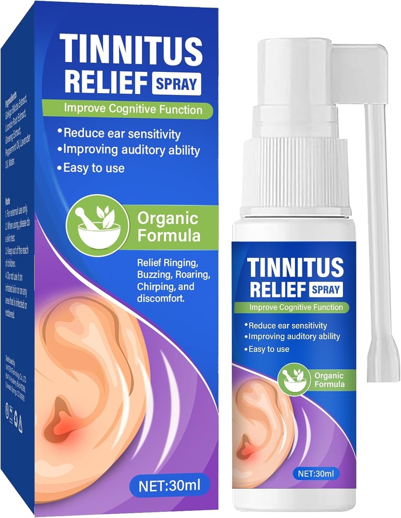 Tinnitus Rêliêf for Ringing Ears, Effective Tinnitus Rêliêf Spray for Tinnitus Treatment, Ear Wax Removal Spray for Rêliêves Tinnitus, Ear Back, Ear Discomfort, and Earache, 30 ml