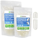 XPRS Nutra Gélatine Taille 3 Capsules séparées - 500 Compter Capsules vides claires Séparées dans des sacs - Taille 3 pilules gélatine Gel rechargeable Caps pour Do-It-Youlf Supplément Remplissage