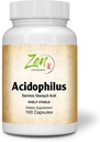 Suppléments Zen - Acidophilus 500 millions d'UFC et 4 souches, étagère stable 100-Caps - soutient l'atténuation du gaz occasionnel et la constipation plus symptômes de l'intolérance au lactose