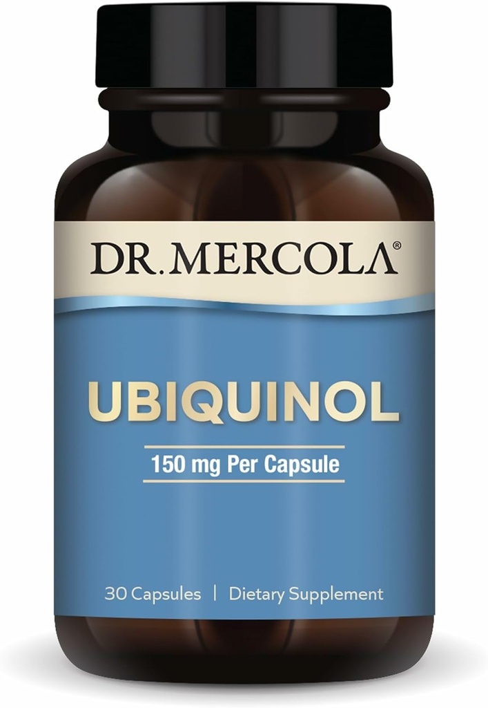 Dr. Mercola Ubiquinol 150 mg, 30 portions (30 capsules), supplément alimentaire, soutient la production d'énergie, non-OGM