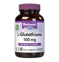 Bluebonnet Nutrition L-Glutathion 100mg, acide amino de forme libre, pour une protection radicale gratuite, sans soja, sans gluten, non-OGM, certifié Kosher, végétalien, 30 capsules végétales, 30 portions