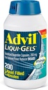 Advil Liqui-Gels minis anti-douleur et réducteur de fièvre, anti-douleur pour adultes avec Ibuprofène 200mg pour soulager la douleur - 200 Capsules remplies de liquide