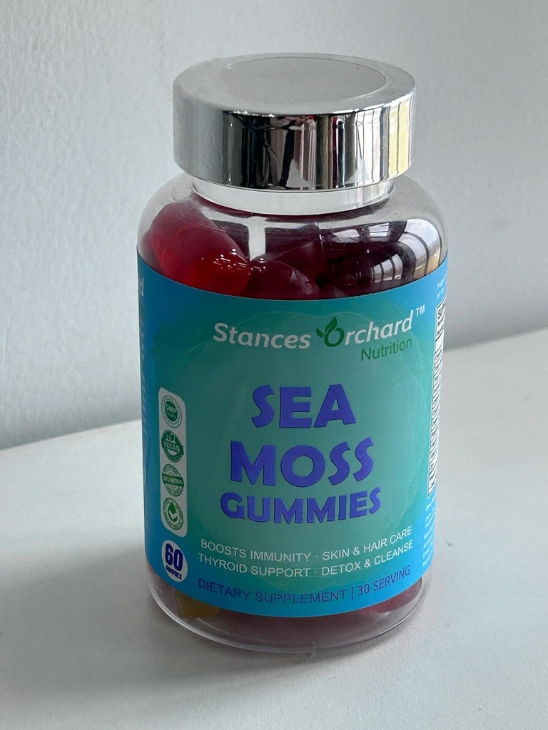 Gummies de mousse de mer, Gummies de mousse de mer pour les adultes et les enfants avec vitamine C D Zinc, Irish Sea Moss, Bladderwrack, Burdock Root - Extra Strength Immune, Detox & Cleanse, santé des cheveux de peau - Vegan Made in USA