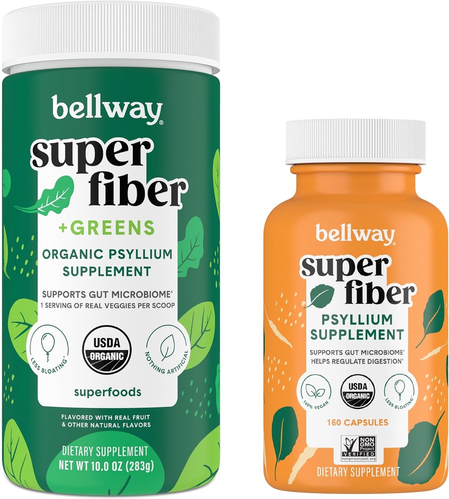 Bellway Super Fibre Poudre + Verts Super Fibre Capsules Bundle