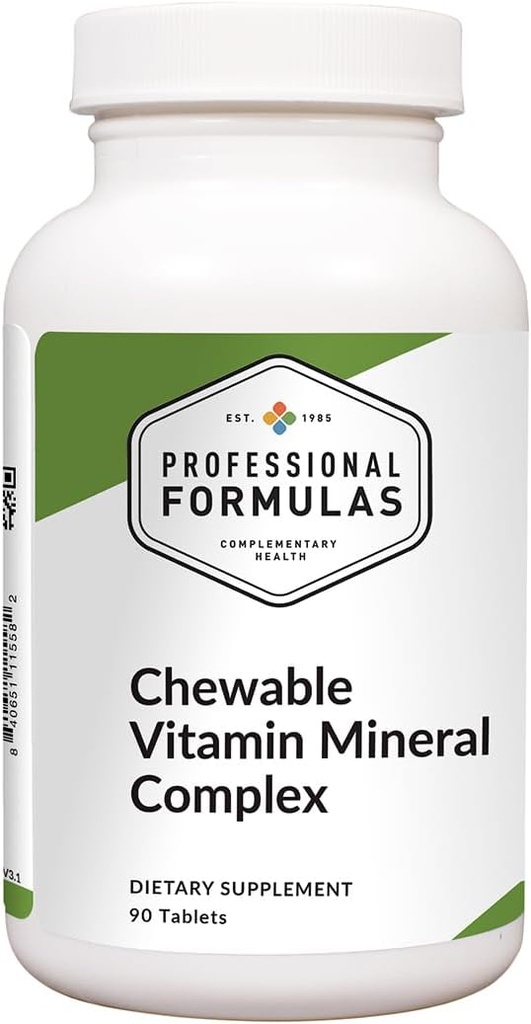 Formules professionnelles Complexe minéral de vitamine à croquer – vitamines et minéraux essentiels dans une grande dégustation de miel aromatisé comprimé à croquer pour une utilisation comme supplément quotidien* – Sans gluten, 90 comprimés