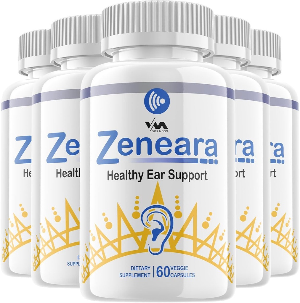 (5 Pack) Zeneara - Advanced Formula Healthy Ear Support, Hearing Health, and Wellness, 300 Capsules