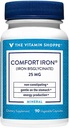 La vitamine Shoppe Comfort Fer 25MG, Bisglycinate de fer étudié cliniquement, production d'énergie et soutien immunitaire, doux et non constipant (90 Capsules de Véggie)