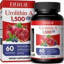 Urolithine Supplément 1000 mg Plus Trans-Résvératrol, Anthocyanines, Thé vert,Promouvoir un vieillissement en santé,Supporte Cellulaire et Énergie pour les hommes et les femmes, 60 Capsules