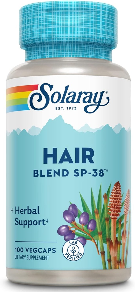 SOLARAY Mélange de cheveux SP-38.00 Mélange d'herbes avec/Cell Salt Nutriments pour aider à soutenir les cheveux sains.