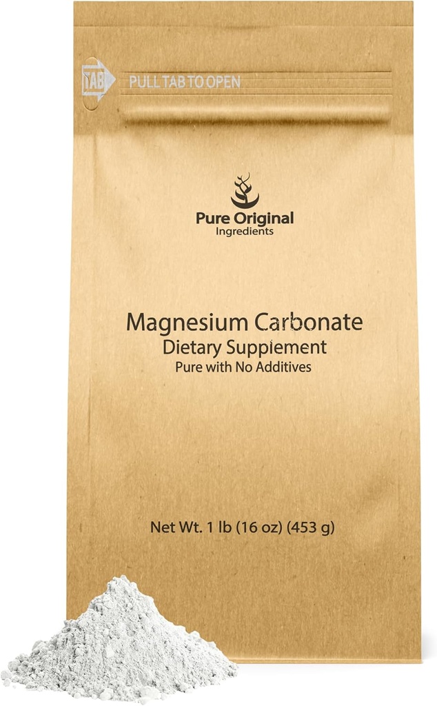 Ingrédients originaux purs carbonate de magnésium (1 lb) Supplément de magnésium, non-OGM, multi-purpose