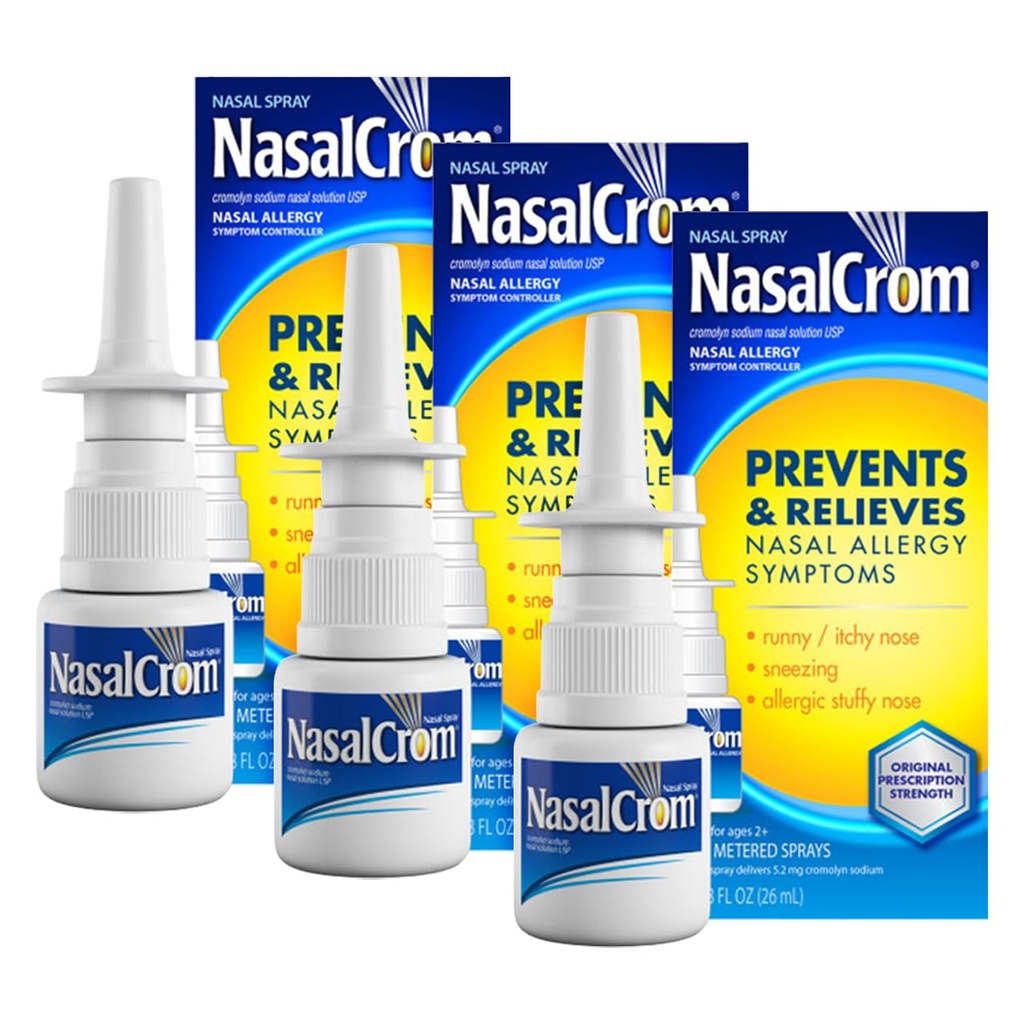 NasalCrom Nasal Spray Allergie Contrôleur Symptôme de 200 Sprays .88 FL OZ (3 Pack)