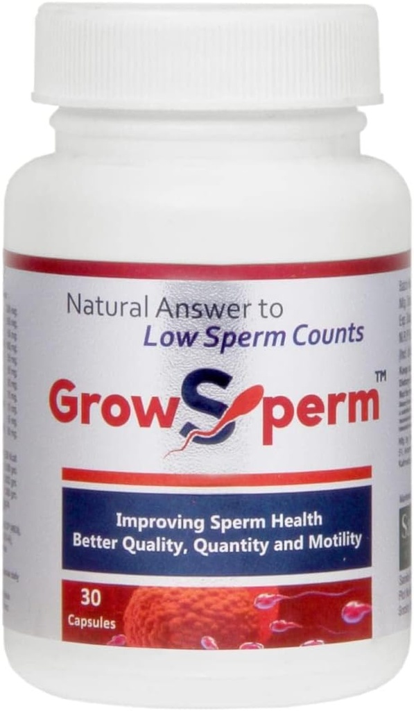 Générique Grow Sperm 30 Gélules de Veg Réponse Naturelle au Compte de Sperme Faible - Supplément de Fertilité Male - Compte de Sperme et Soutien de Motilité