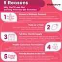 kindnature soirée huile de Primrose Gummies pour les femmes – 1000mg avec extrait de coho noir – équilibre hormonal, PMS et soutien à la ménopause – végétalien, sans sucre, non-OGM