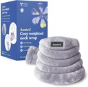ASUTRA Enveloppe de cou pondéré, gris peluche - Plaquette de chauffage micro-ondes mains libres pour le cou et les épaules, Compresseur chaud et froid, Lavande Aromatherapy