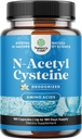 Supplément NAC N-acétyl Cysteine 600mg - Potent Vegan High Absorption NAC 600mg Capsules Précurseur de glutathion pour le nettoyage du foie Detox & Repair Plus Lung Health and Immunity Support (180ct)