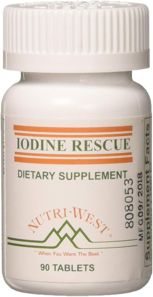 Iodine Sauvetage 90 comprimés par Nutri West par Nutri-West