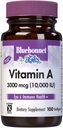 Bluebonnet Nutrition Vitamine A 10 000 UI de l'eau profonde, de l'eau froide, de l'huile de poisson - Pour la santé des yeux et la fonction immunitaire* - Sans gluten - Sans lait - Distillé moléculairement - 100 softgels - 100 portions