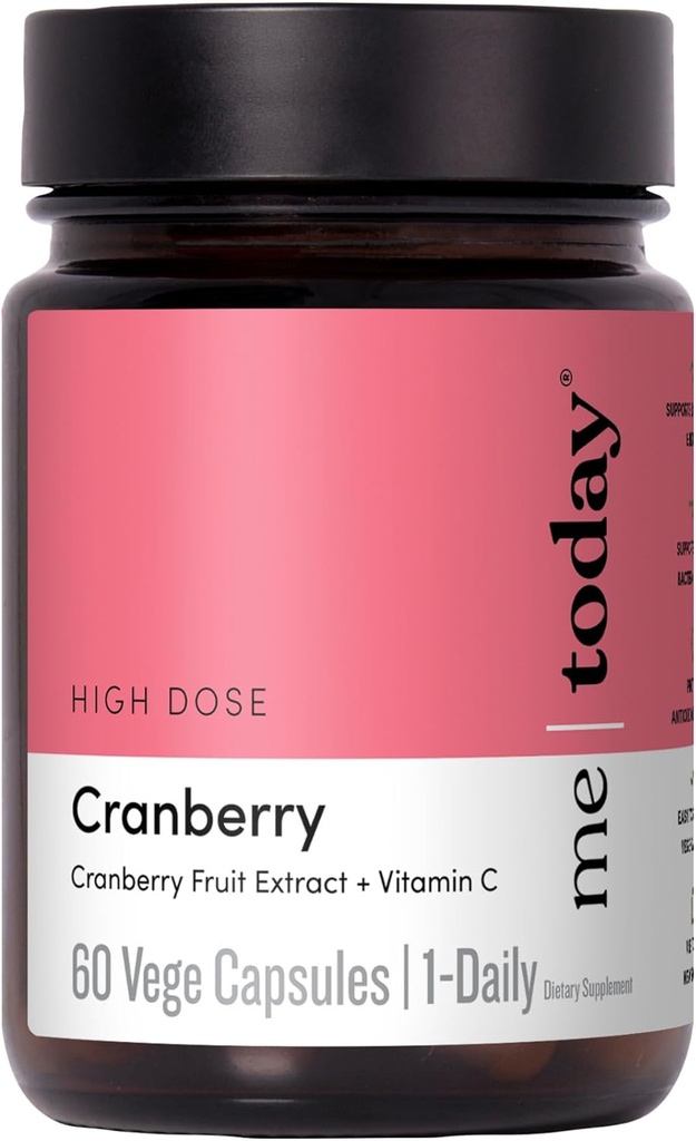 me aujourd'hui Cranberry 30 000mg avec vitamine C – Urinary Tract Health Support, Immune Boost, supplément végétalien – pilules de canneberge haute puissance pour les femmes et les hommes, 60 portions