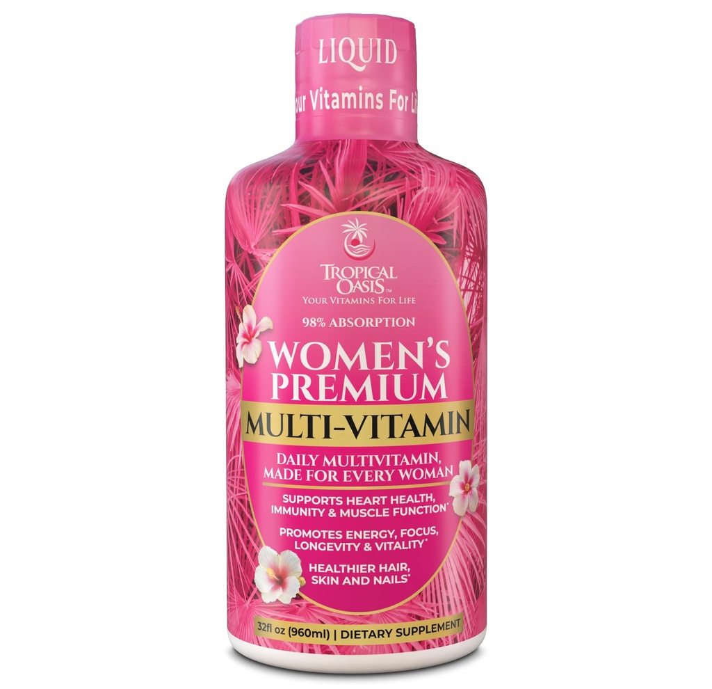 Multivitamine liquide premium pour les femmes Sans sucre Femmes Multivitamines 100+ Vitamines, Minéraux et Herbes Promouvoir l'anti-âge, le cœur, le cerveau et la santé des os