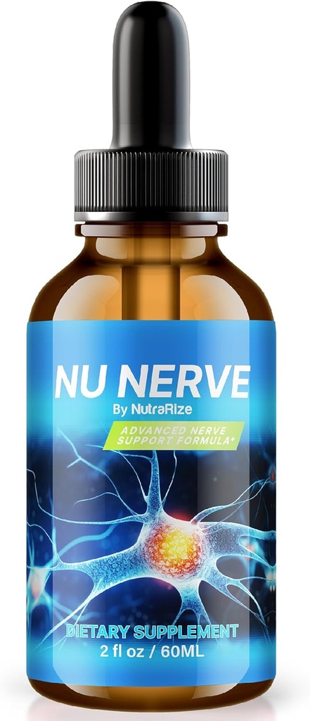 NutraRize Nu Nerve Drops, Nerve Health Support, All Natural Potent Supplement, Formule nutritionnelle pour la croissance de la nerve saine, Revues officielles de gouttes liquides dans le sang (30 portions)
